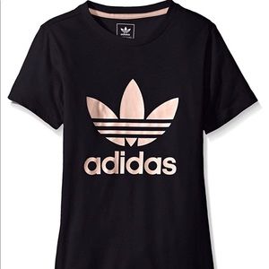 black and pink adidas tee shirt